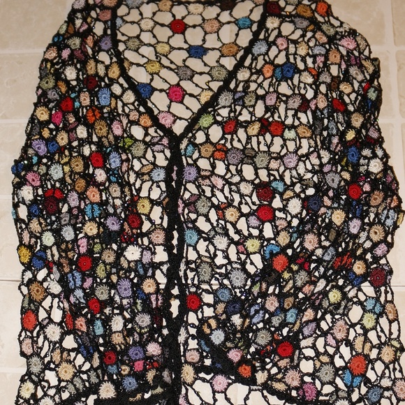 Beaded Crochet Multi-color Button Front - Picture 3 of 8